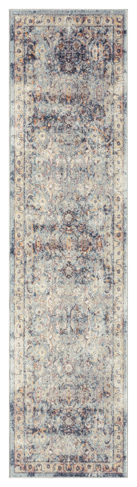 Huxley Blue and Purple Multi-Color Distressed Runner Rug