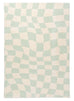 Ilenna Green and Ivory Abstract Checkered Washable Rug