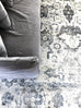 Iman Blue Ivory and Stone Grey Transitional Distressed Rug
