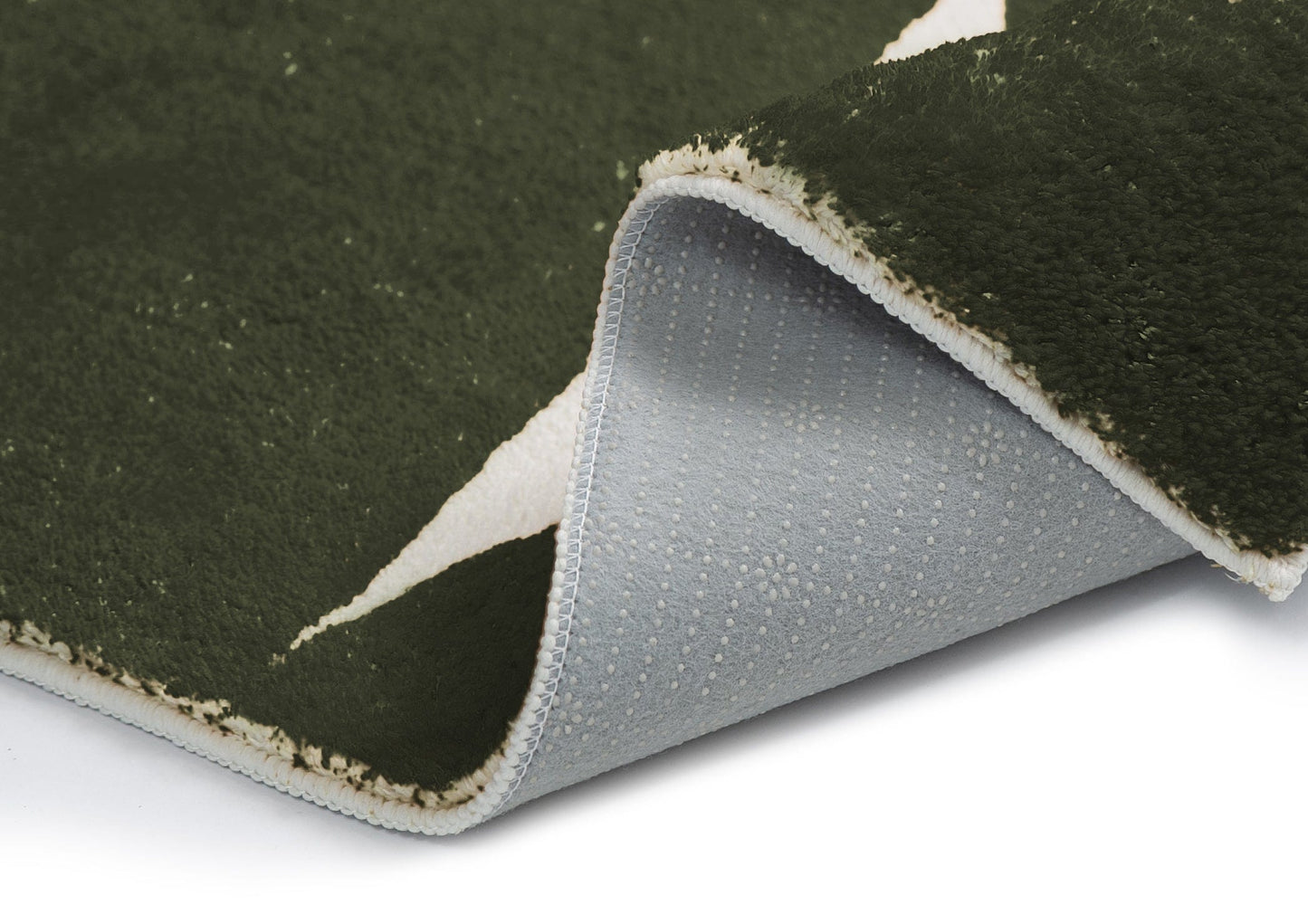Jardime Green and Ivory Geometric Washable Rug