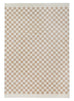 Jazine Cream and Brown Chequered Washable Rug