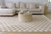 Jazine Cream and Brown Chequered Washable Rug