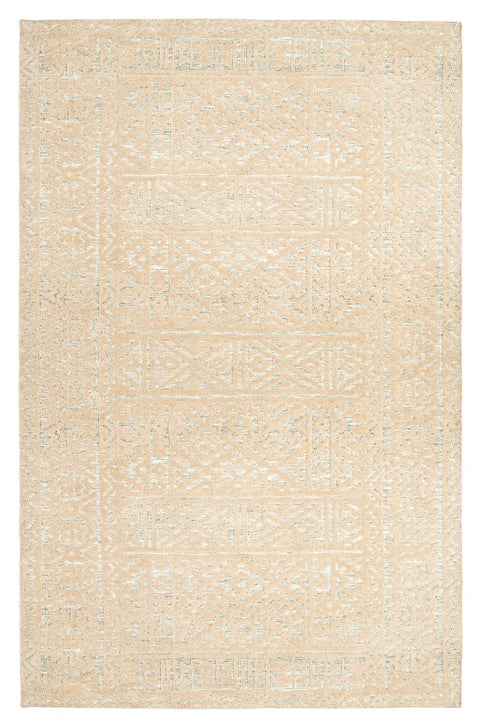 Kaia Hushed Green Grey and Beige Tribal Transitional Rug