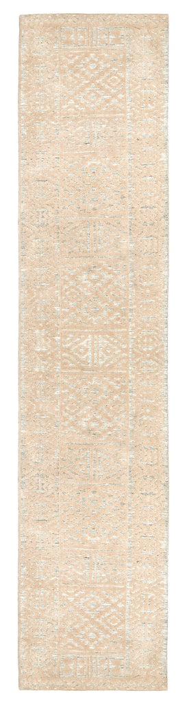 Kaia Hushed Green Grey and Beige Tribal Transitional Runner Rug