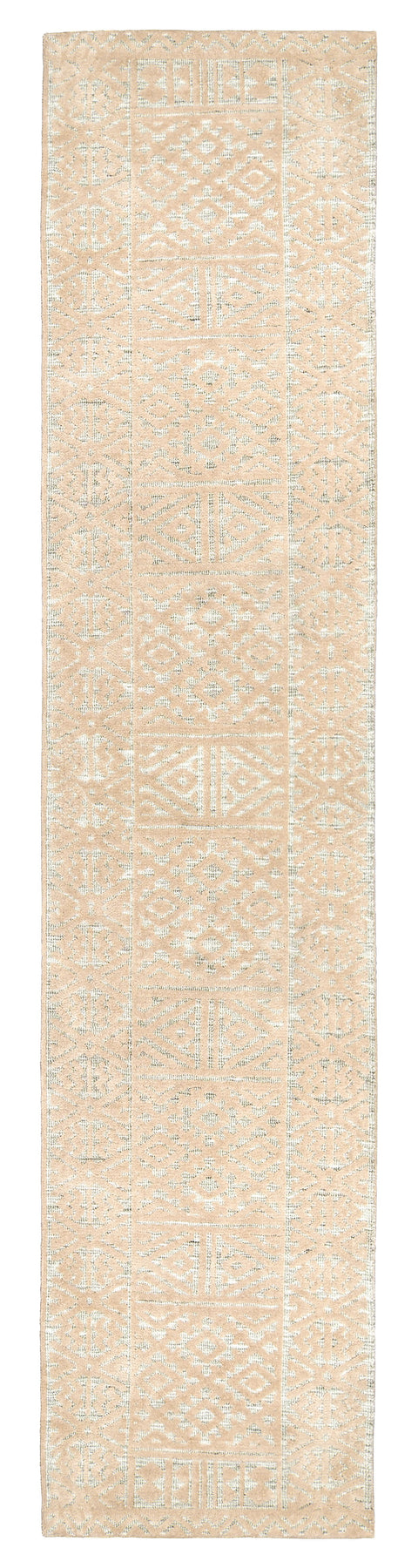 Kaia Hushed Green Grey and Beige Tribal Transitional Runner Rug