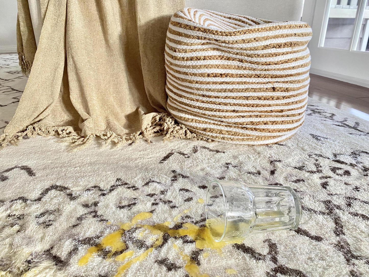 Karmina Brown and Cream Abstract Tribal Washable Rug