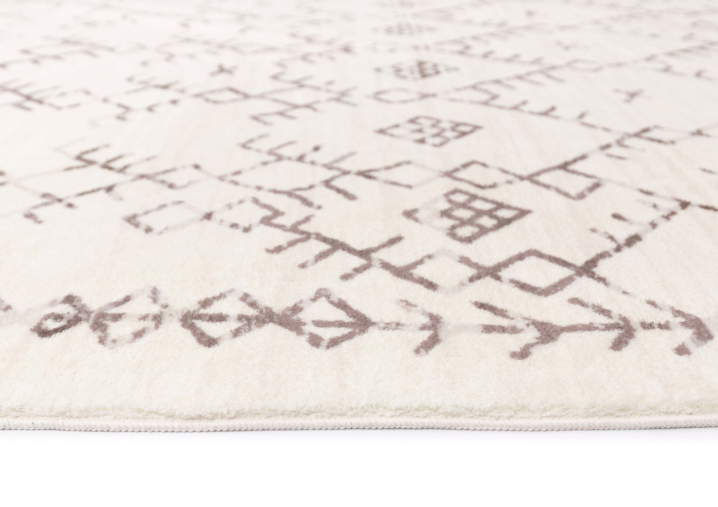Karmina Brown and Cream Abstract Tribal Washable Rug