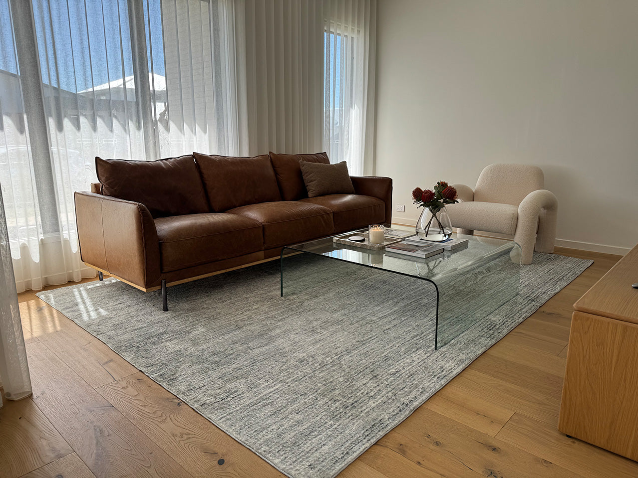 Khoyama Green Distressed Washable Rug
