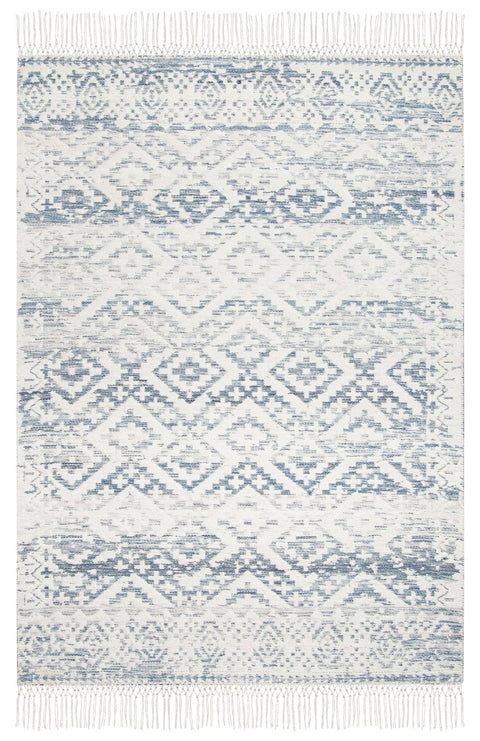 Larissa Blue and Ivory Transitional Tribal Rug
