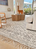 Larissa Blue and Ivory Transitional Tribal Rug