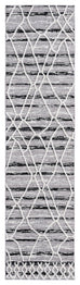 Lena Grey Black Abstract Textured Runner Rug