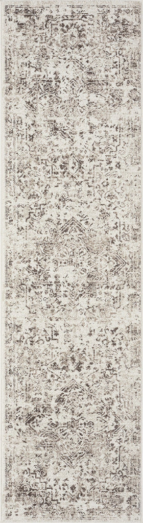 Liliana Cream And Brown Traditional Distressed Floral Runner Rug