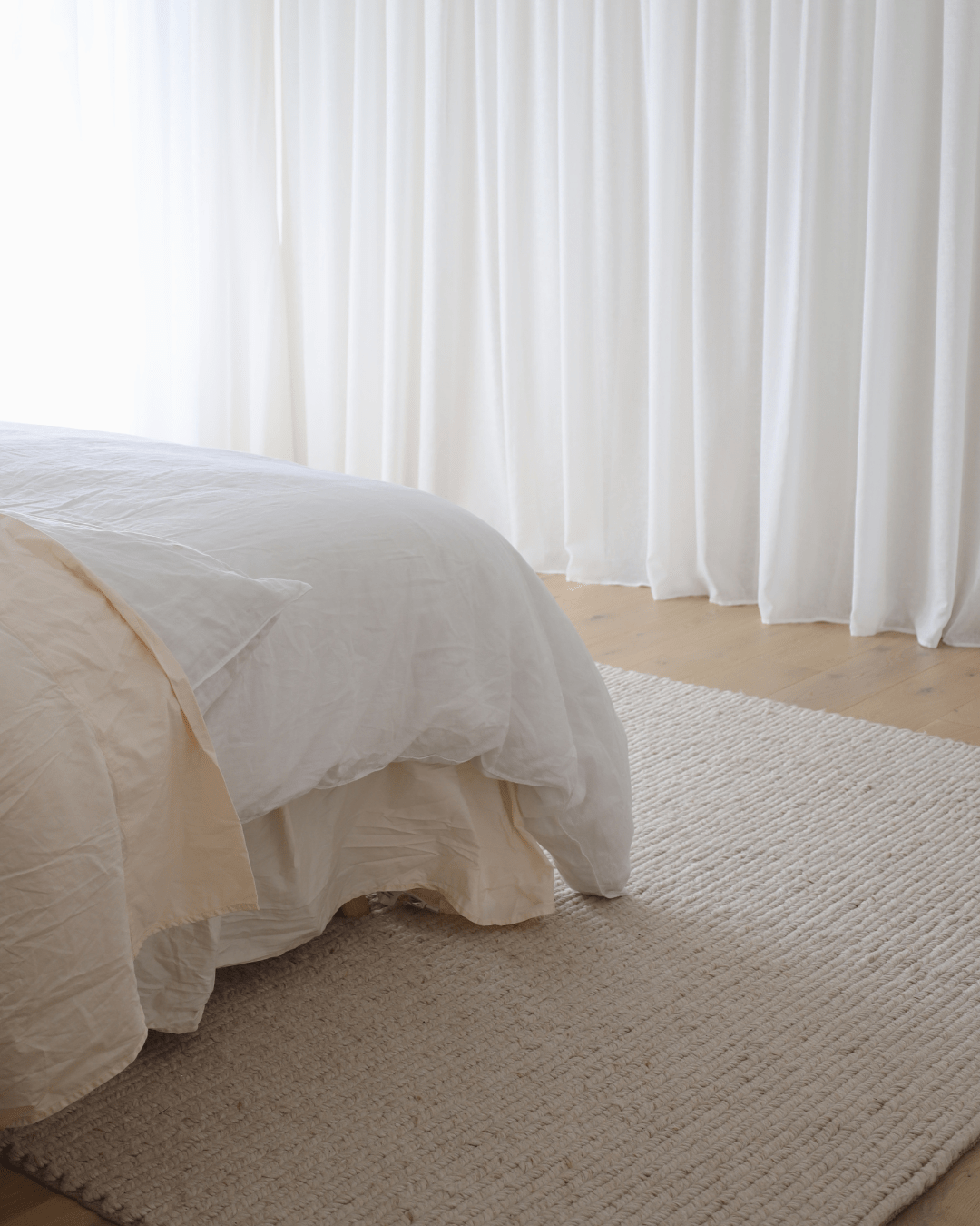 Linnea Beige Herringbone Braided Wool Rug