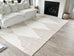 Lyra Ivory and Brown Diamond Stripe Washable Rug