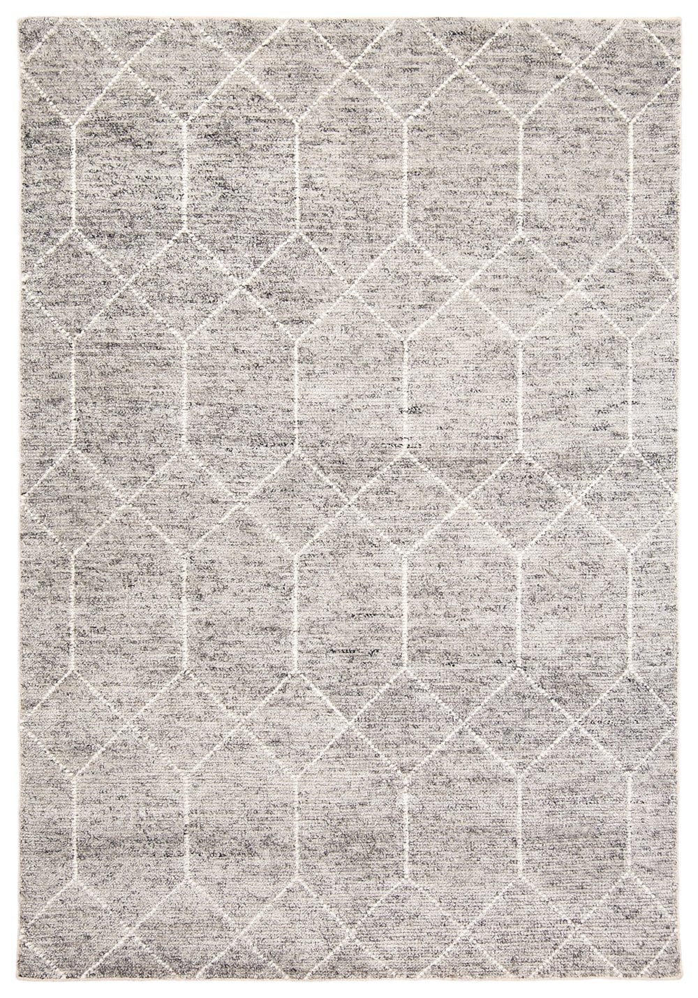 Mae Grey And Ivory Hand Knotted Cotton Bamboo Rug