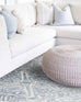 Miray Blue and Ivory Transitional Tribal Rug