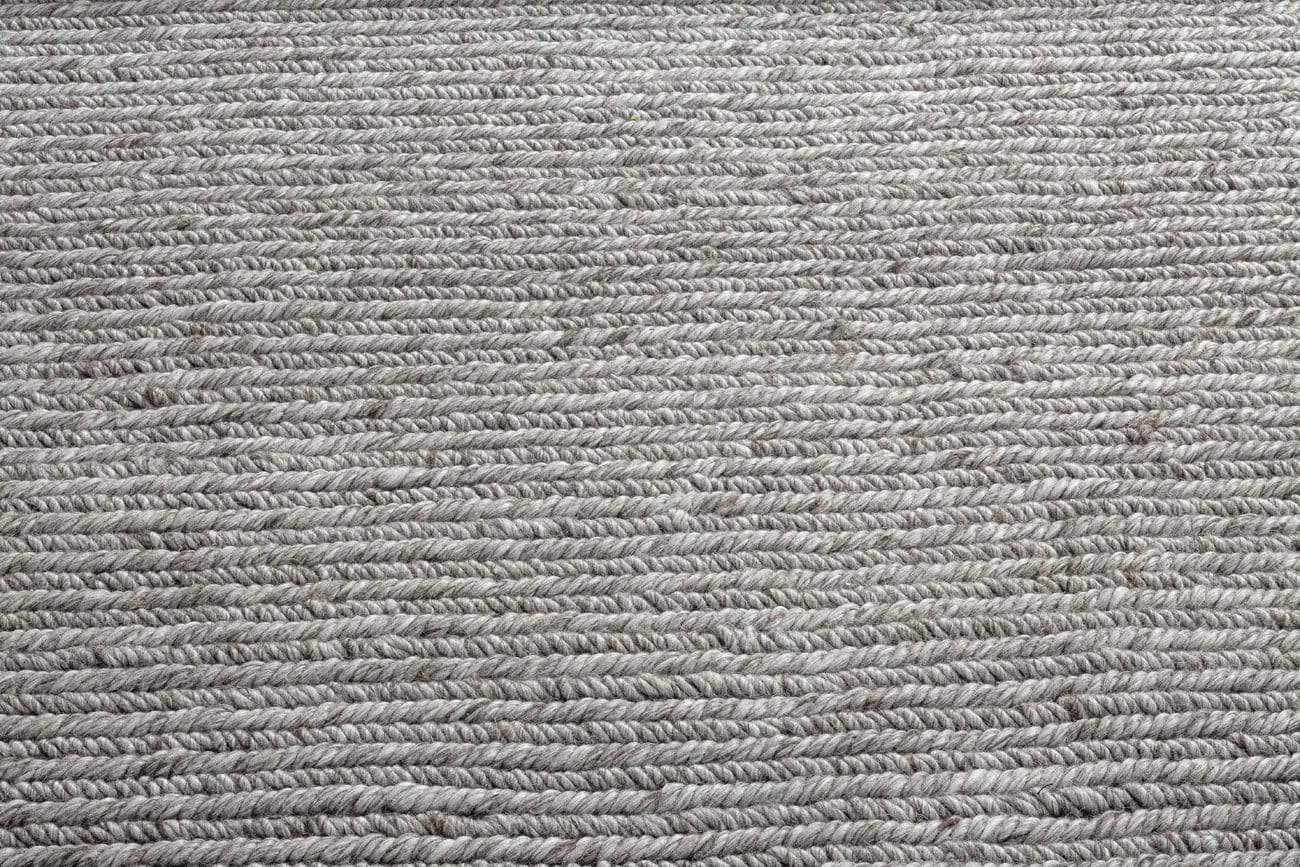 Moa Grey Herringbone Braided Wool Rug