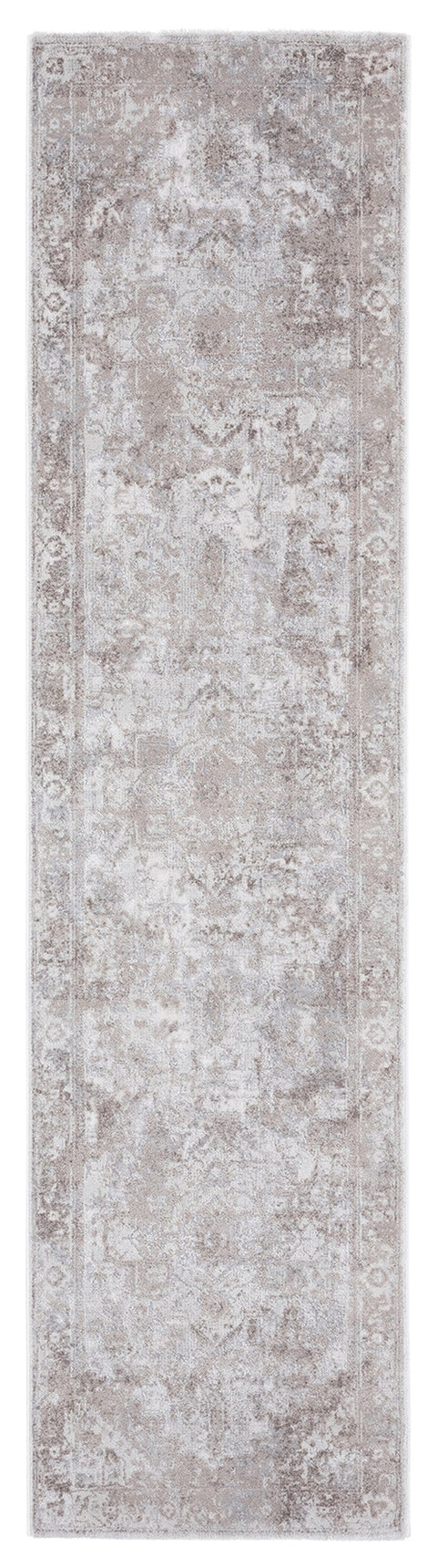 Morgan Beige and Brown Transitional Distressed Medallion Runner Rug