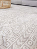 Naia Ivory and Grey Distressed Tribal Rug
