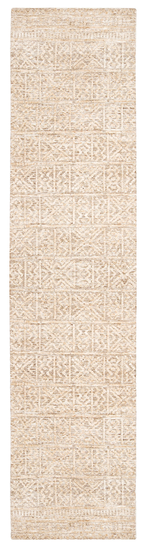 Naomi Ivory Grey and Brown Tribal Textured Runner Rug