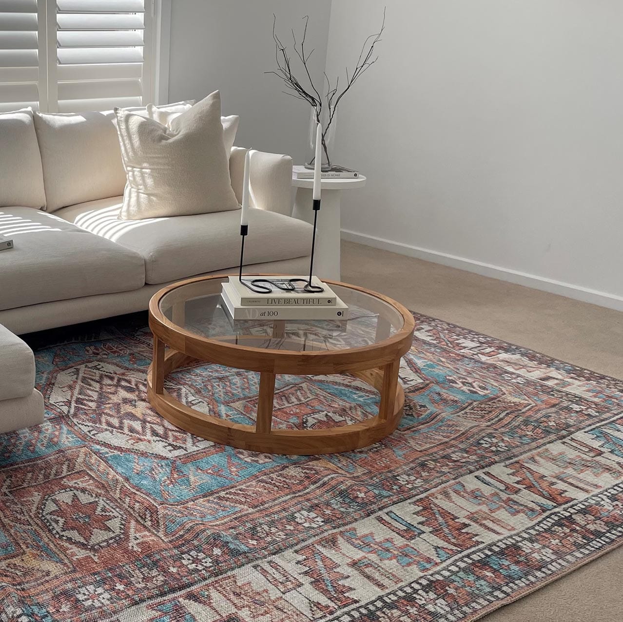 Nazri Orange and Blue Traditional Distressed Washable Rug*NO RETURNS UNLESS FAULTY