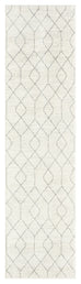 Neda Grey and Ivory Diamond Pattern Runner Rug