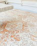 Neride Orange and Cream Tribal Washable Rug