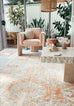 Neride Orange and Cream Tribal Washable Rug