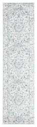 Noor Blue and Ivory Traditional Distressed Runner Rug