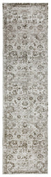 Nousha Black and White Transitional Runner Rug