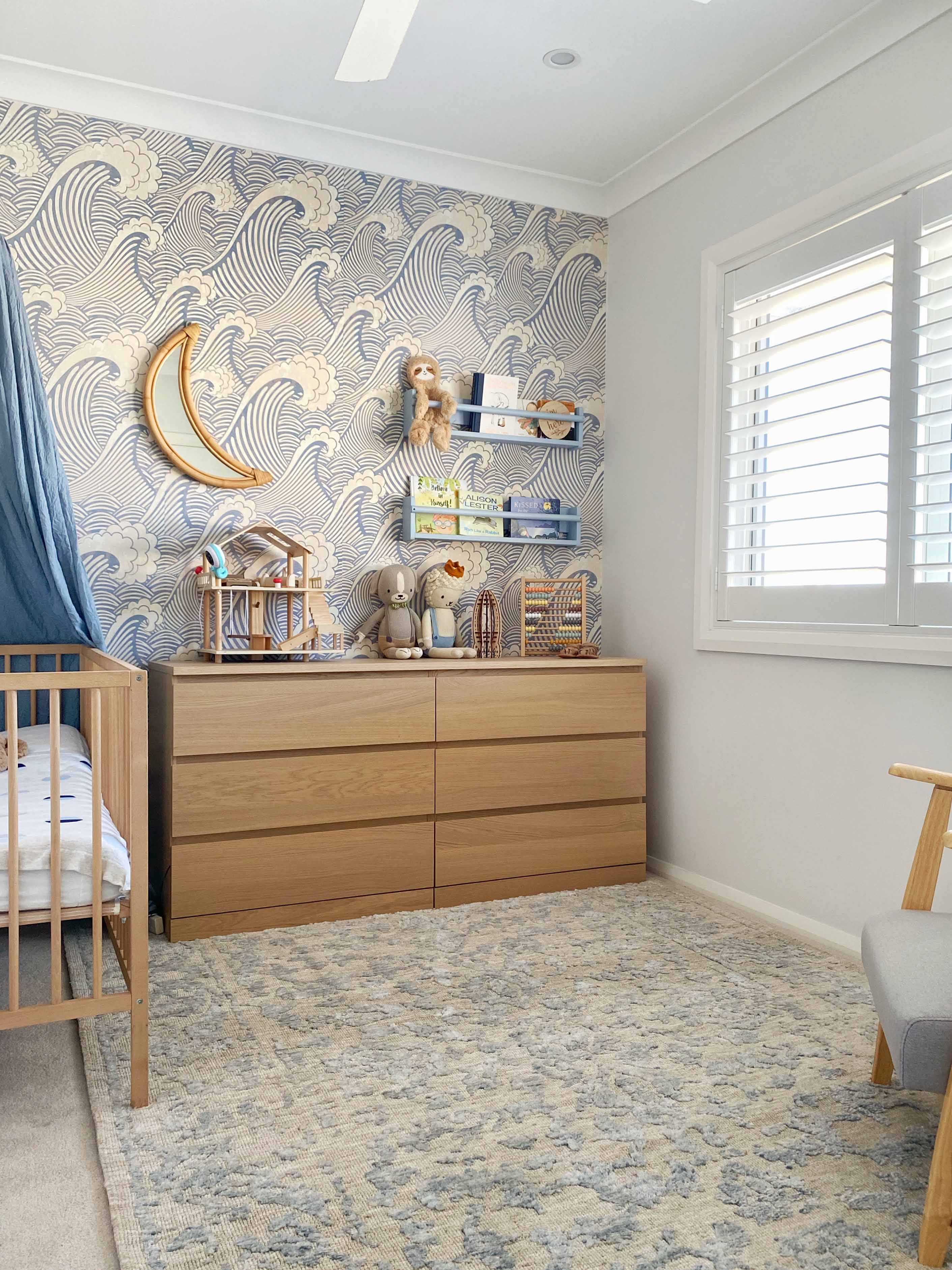 Oriana Blue Ivory and Beige Floral Transitional Rug