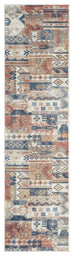 Pippa Orange And Blue Multi Color Tribal Runner Rug