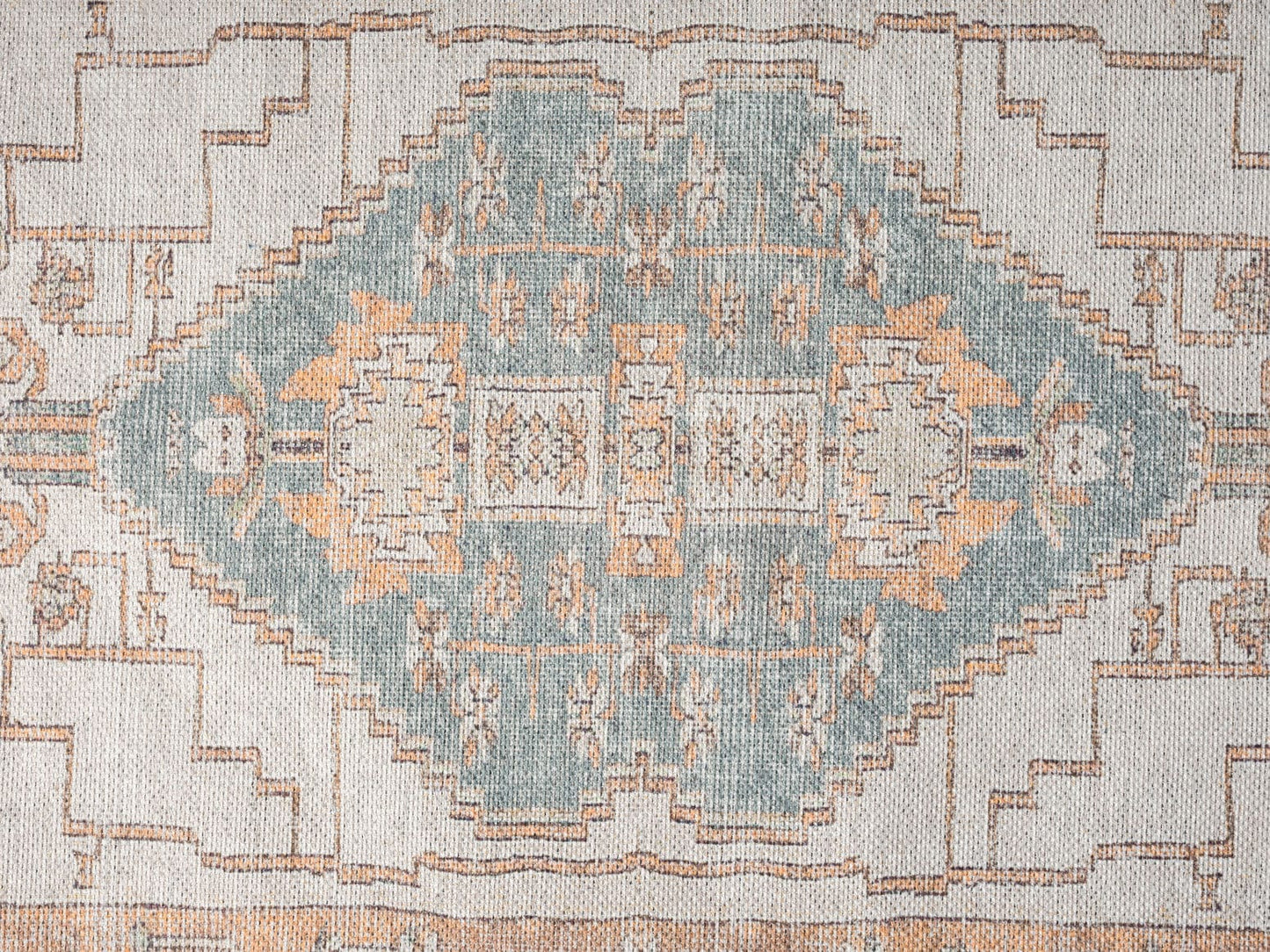 Priya Orange and Green Traditional Distressed Washable Rug