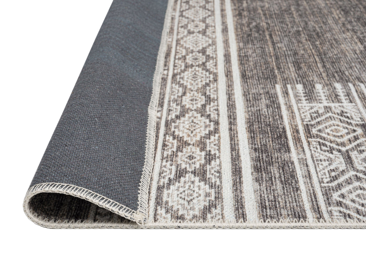 Raia Charcoal and Grey Tribal Distressed Washable Rug*NO RETURNS UNLESS FAULTY