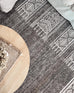 Raia Charcoal and Grey Tribal Distressed Washable Rug