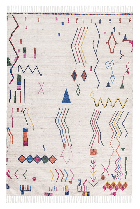 Remi Ivory Multi-Color Abstract Tribal Indoor Outdoor Rug