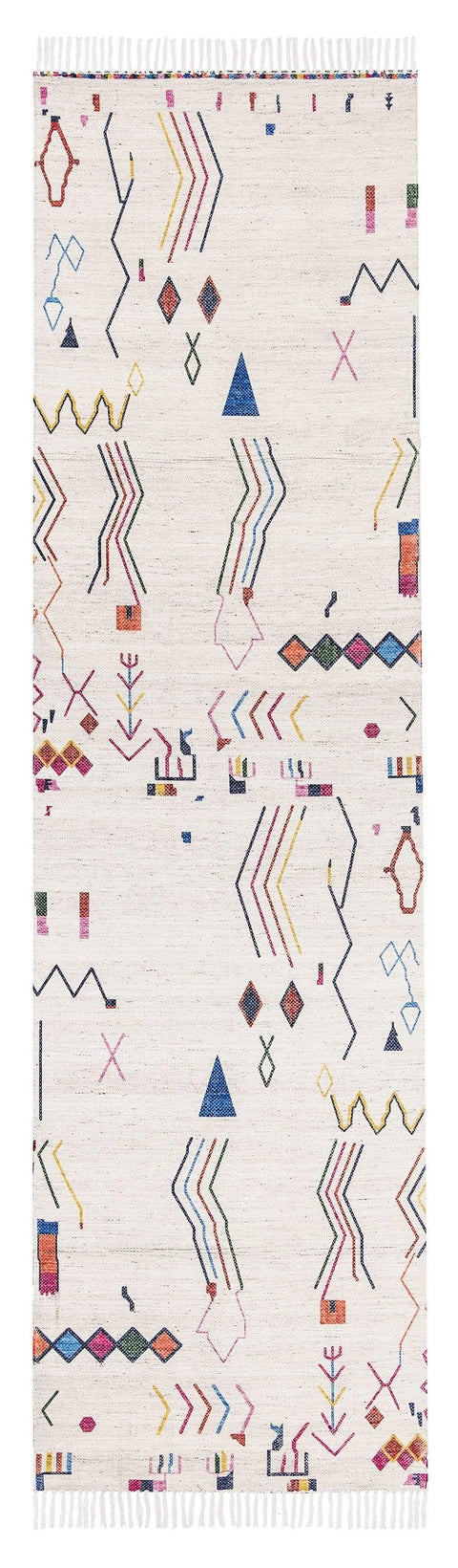 Remi Ivory Multi-Color Abstract Tribal Indoor Outdoor Runner Rug