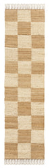 Riley Natural and Bleached Checkered Jute Runner Rug