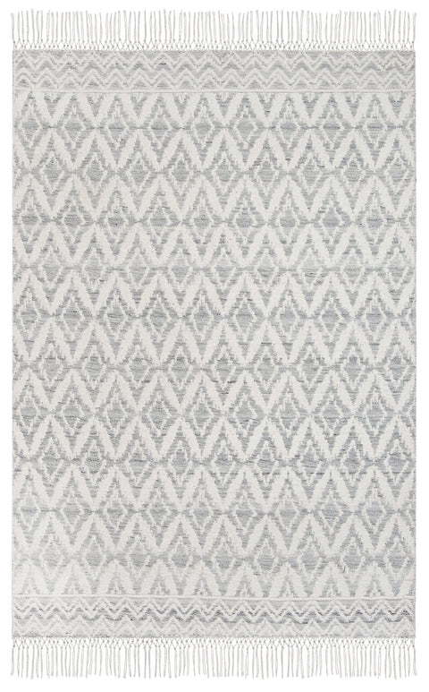 Rumi Grey and Ivory Transitional Tribal Rug