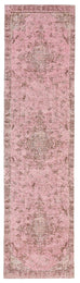 Sahara Turkish Style Pink Distressed Medallion Runner Rug