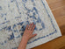 Sarafina Blue and Grey Distressed Washable Rug