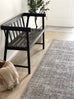 Sorra Blue and Brown Traditional Distressed Washable Runner Rug