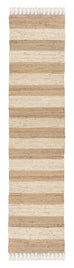 Tamsyn Natural and Bleached Striped Jute Runner Rug