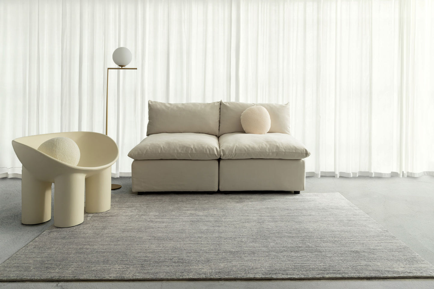 Tomi Grey Distressed Washable Rug