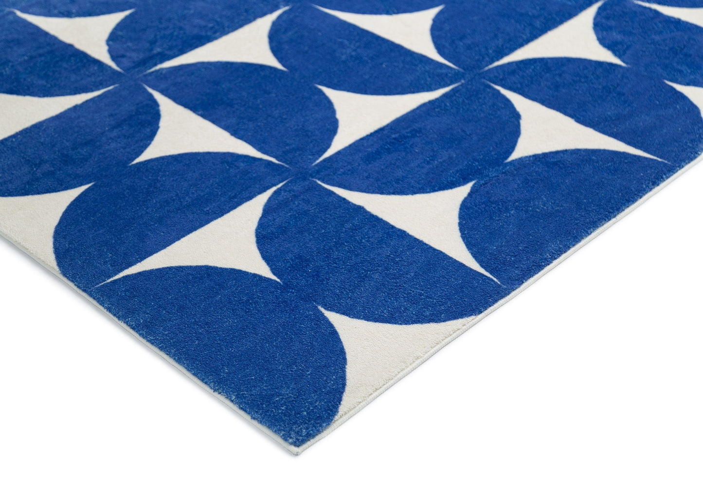 Tosa Blue and Ivory Geometric Washable Rug