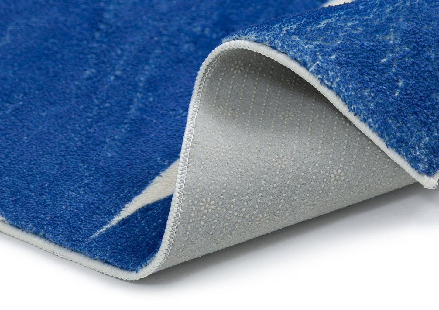 Tosa Blue and Ivory Geometric Washable Rug