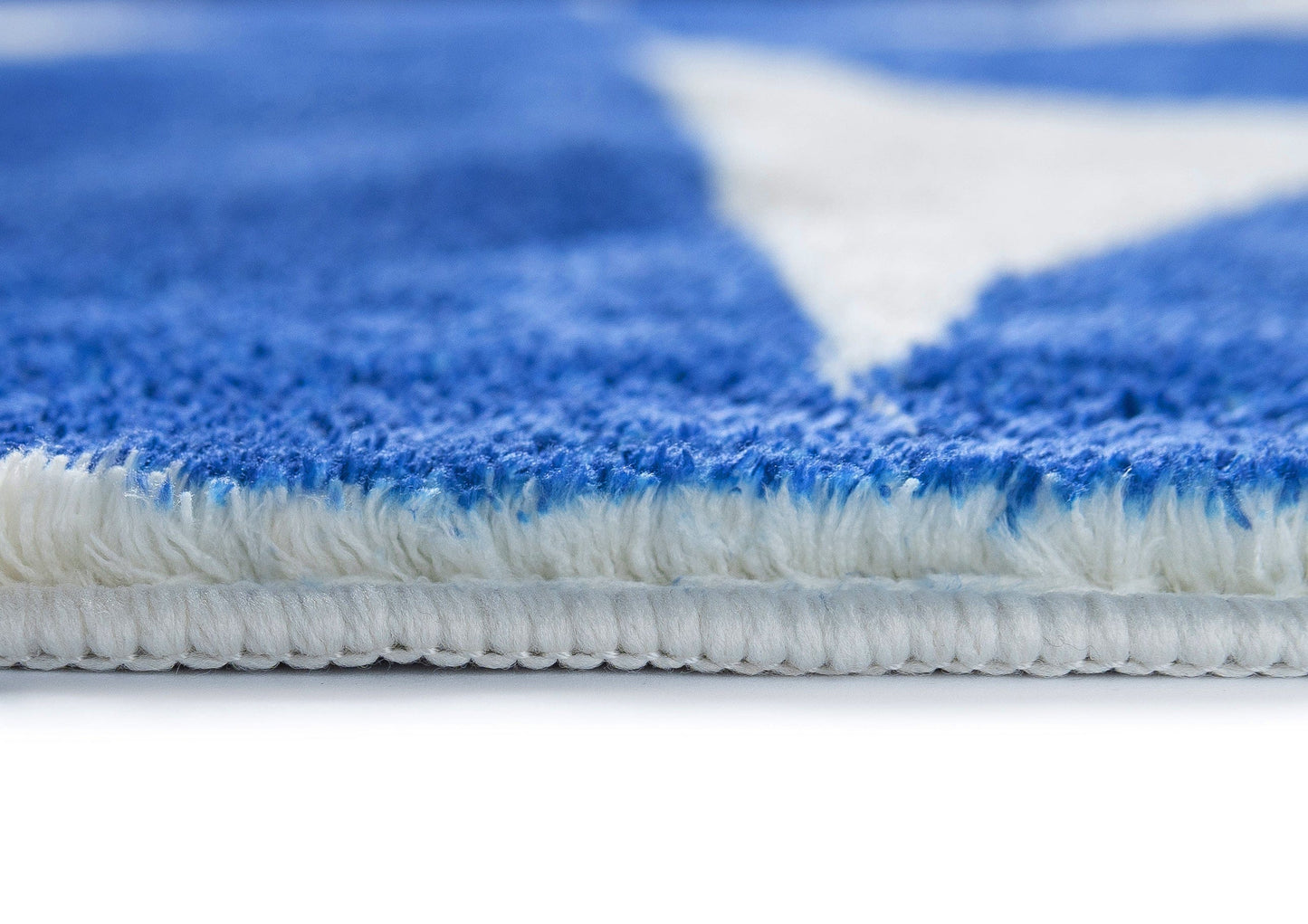 Tosa Blue and Ivory Geometric Washable Rug