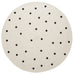 Totit Beige and Black Spotted Round Jute Rug