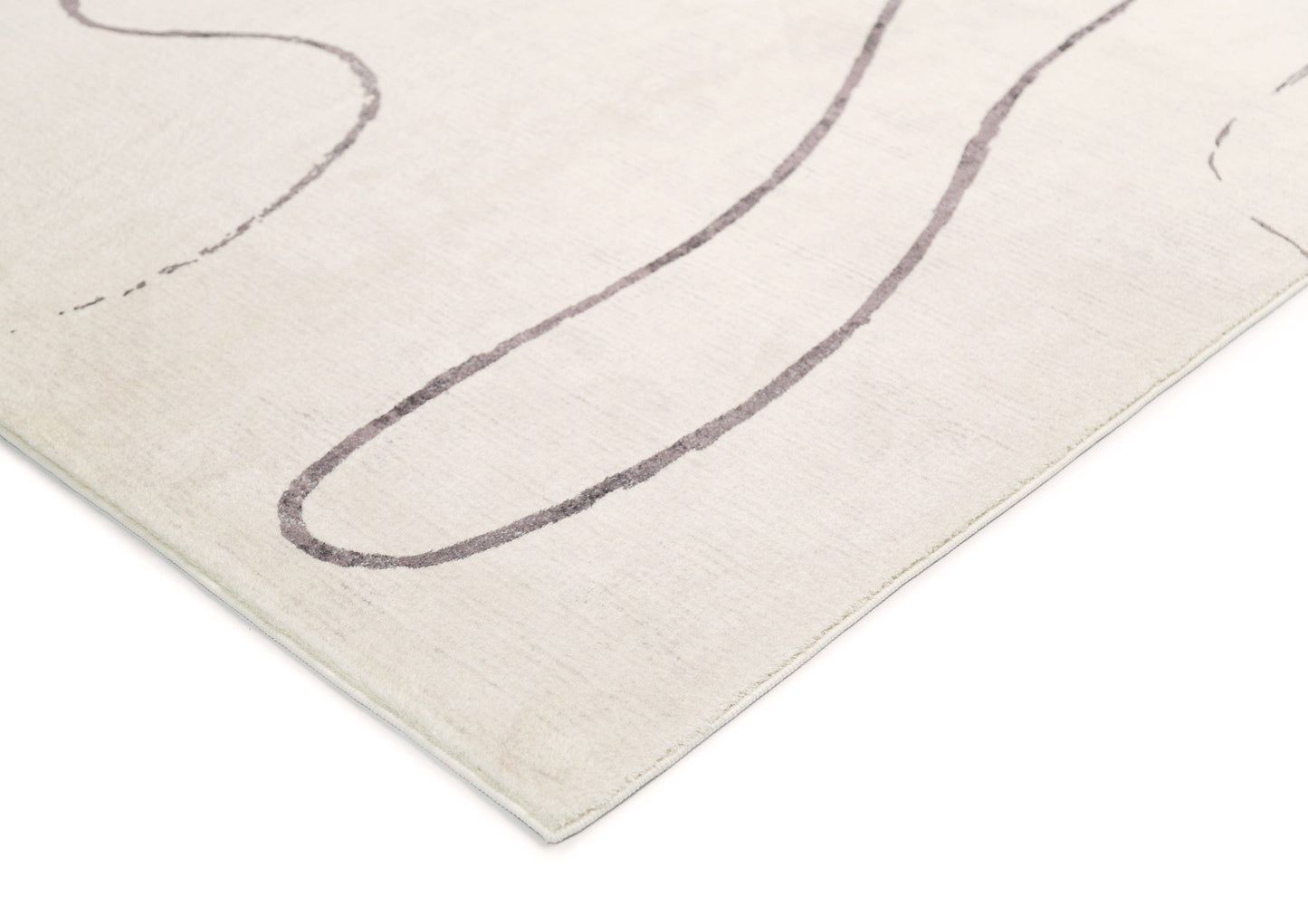 Turey Beige and Grey Abstract Washable Rug