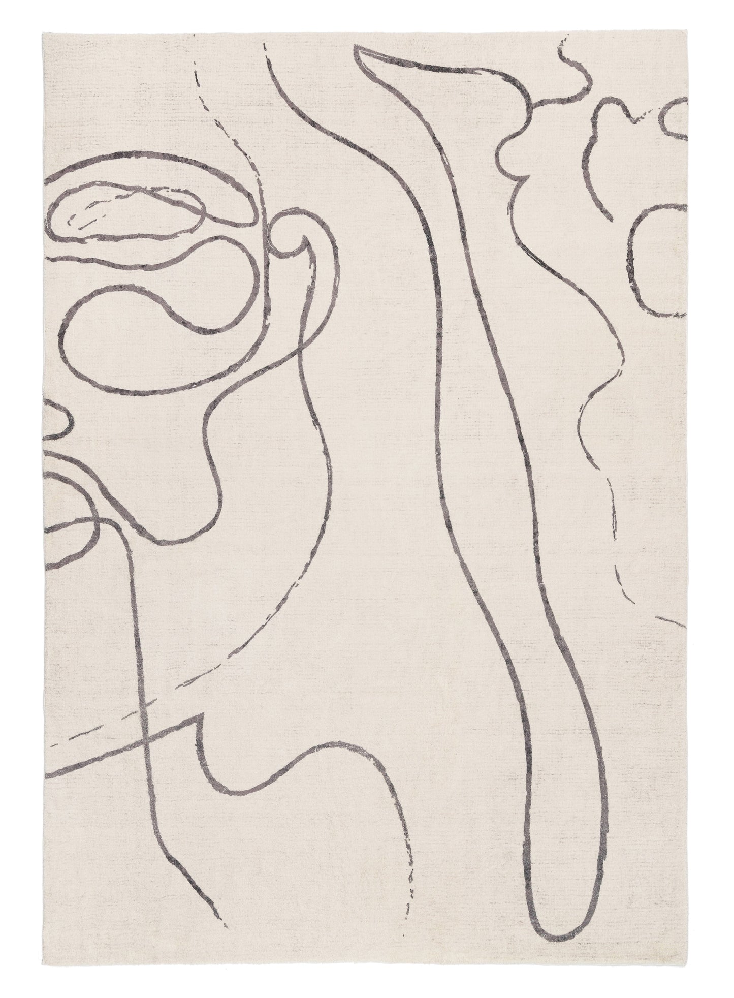 Turey Beige and Grey Abstract Washable Rug